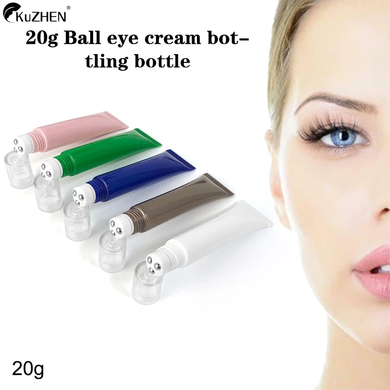 20g Travel Sub-Bottling Lotion Eye Cream Refill Bottle 3 Stainless Steel Ball Bearings Empty Portable Airless Bottle Liquid Vial