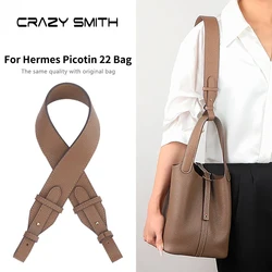 CRAZYSMITH Genuine Leather Shoulder Bag Strap for Hermes Picotin 22 Bag Soft Shoulder Straps Replacement Handbag Bag Accessories