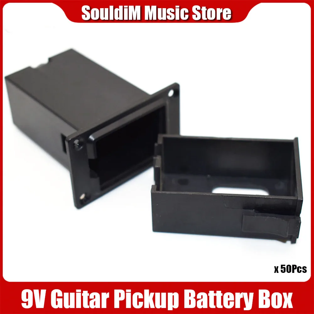 

50pcs Active Guitar Pickup Battery Box EQ 9V Guitarra Violao Pickup 9 Volts Battery Holder Case Cover with Spring 2 Pin Plug