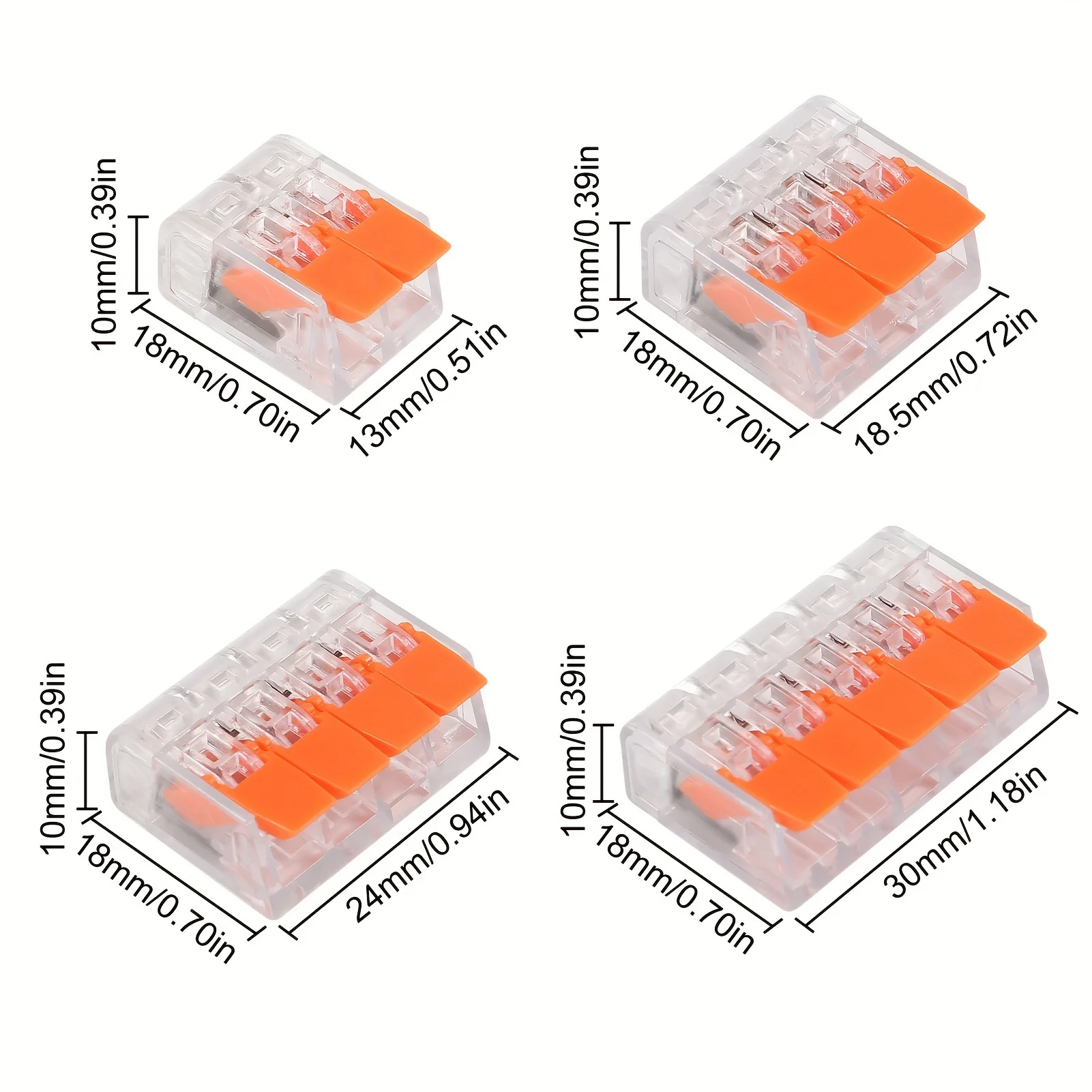 Universelle orange Schnellsteckklemmen mit 2/3/4/5 Ports, Steckverbinder für elektrische Geräte, Kabelverbinder-Klemmen 250V/32A Schnellsteckverbinder Industrielle Elektro-Zubehör Werkzeuglose Klemmen Elektrische Verbi – Detail 7