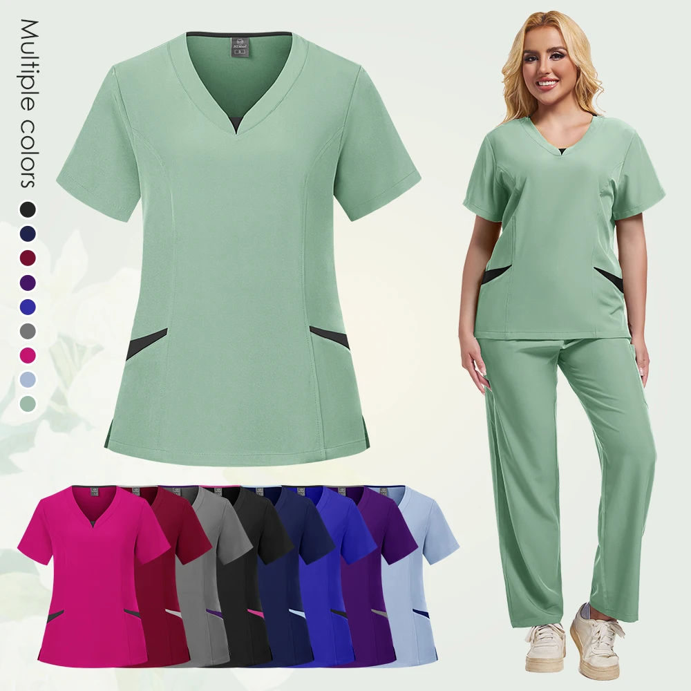 New Unisex Doctor Scrubs Medical Sets Operating Room Scrubs Medical Uniform Nurse Supplies Workwear Dental Surgical Nurse Suits