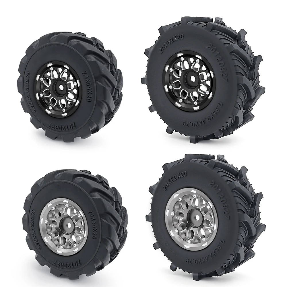 AXSPEED 4PCS 1.0 "ruote per terreni fangosi pneumatici mozzi Set per 1/18 TRX4M Bronco Defender, 1/24 Axial SCX24 accessori