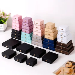 Estuche cuadrado de papel para embalaje de joyas, caja de regalo para collar, pulsera, pendientes, expositor, organizador de joyas, contenedor de almacenamiento, 1 piezas