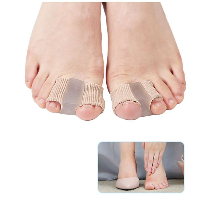 1Pcs/2Pcs Silicone Two Holes Toe Spreader Separator Bunion Hallux Valgus Corrector Thumb Finger Straightener Foot Care Tool