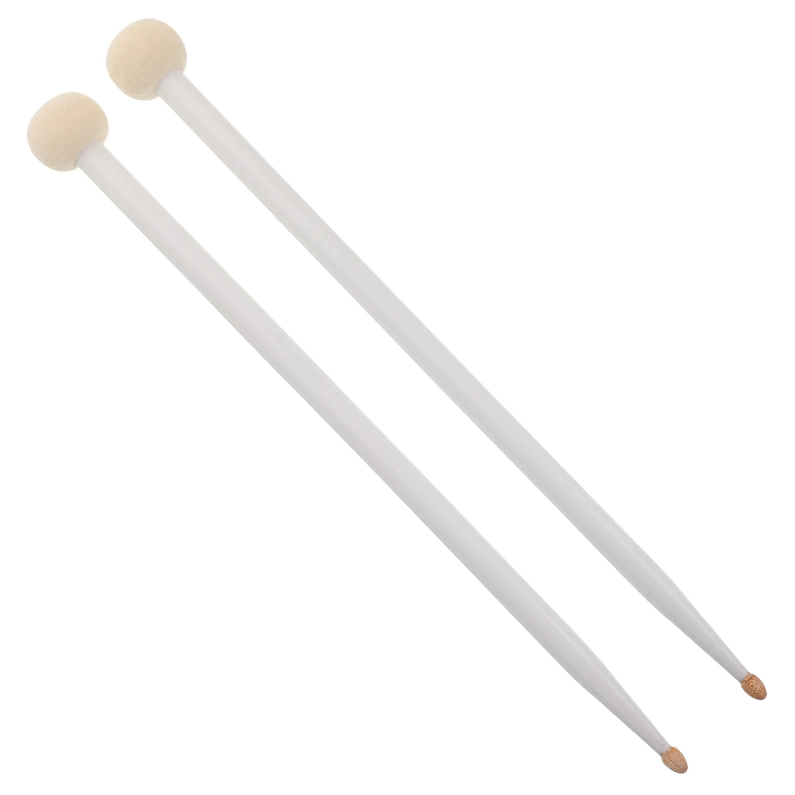 

2pcs Drum Mallets Hard Maple Wood Non-Slip Handle Soft Felt Heads Bass Timpani Snare Mallets Lightweight Durable Concert