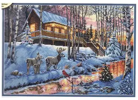 Similar DMC threads Snow handmade Counted Cross Stitch Needlework Set Embroidery Kit Home Decoration 14CT