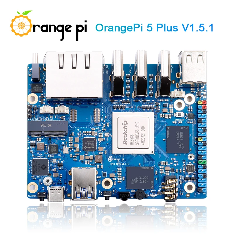 Orange Pi5 Plus 16GB لوحة كمبيوتر واحدة DDR5 8-Core Rockchip RK3588 Mini PC M2 فتحة PCIE Board تشغيل Linux/Android/Orange Pi OS