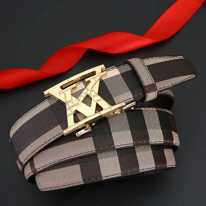 Men's Luxury Brand Genuine Leather Belt Fashionable Printed Trend Business Versatile Jeans Belt for Casual Wear