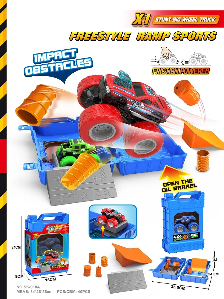 Draagbare baan snelle montage kinderspeelgoedbaanvoertuig, olievat draagbaar voor eenvoudige montage en demontage