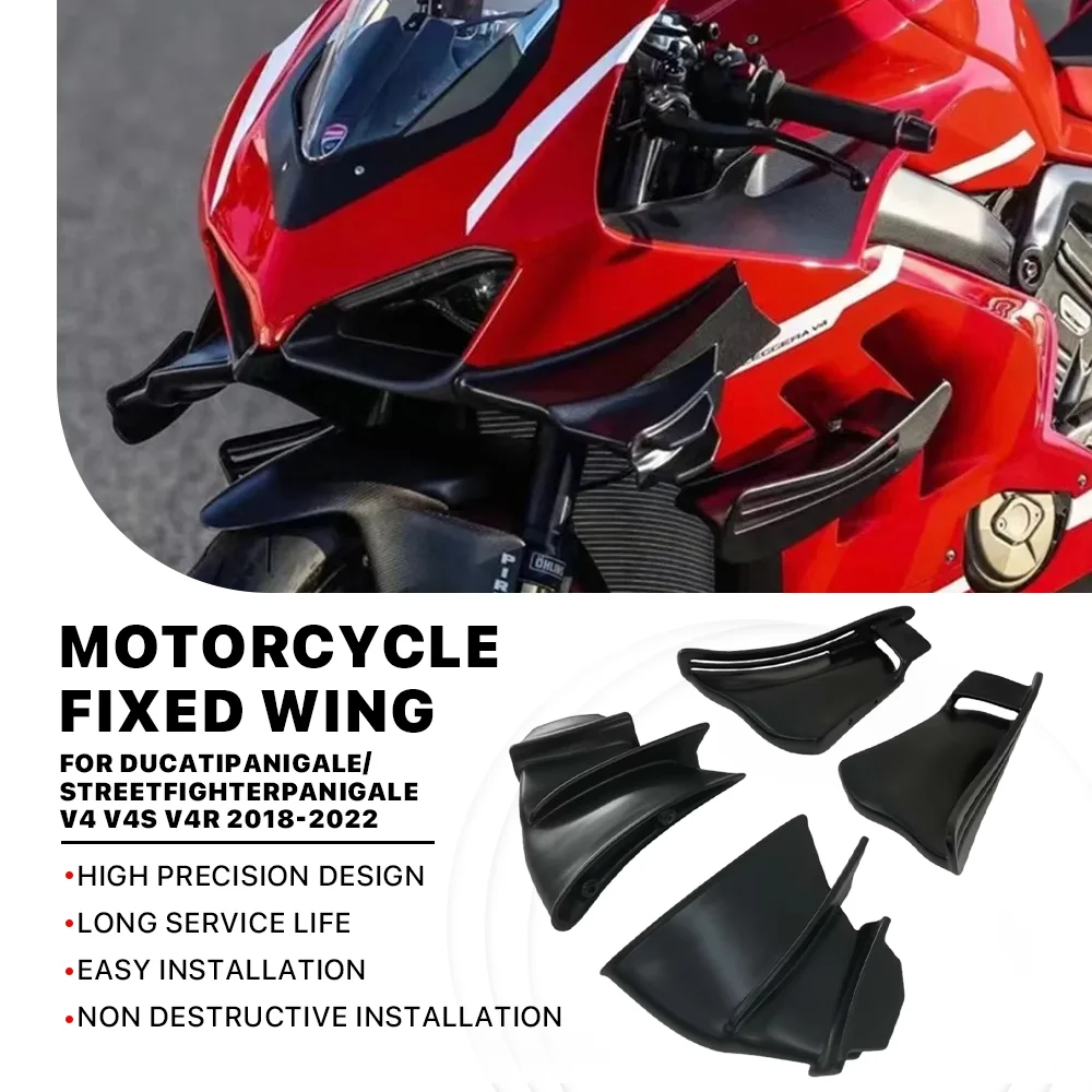 Motorcycle aerodynamic wing kit spoiler accessory fixed wing Carbon paint for Ducati Panigale/Streetfighter V4 V4S V4R 2018-2022