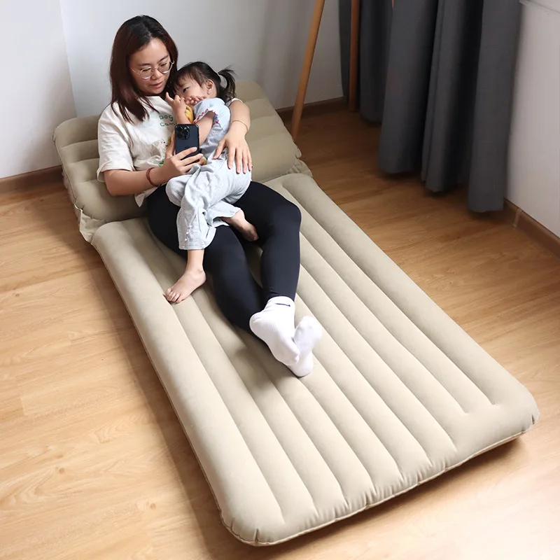 Car inflatable bed Portable home inflatable mattress Thickened, flocked car bed
