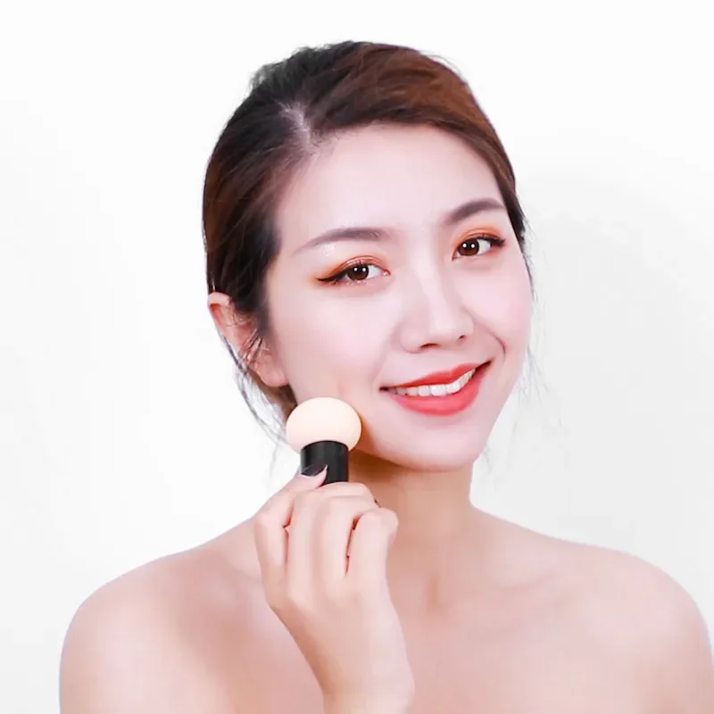 Esponja de maquillaje reutilizable con forma de seta, aplicador de esponja para maquillaje, maquillaje delicado portátil sin polvo para piel pegada