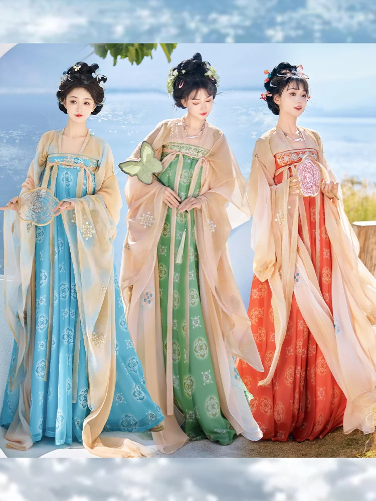 

Оригинальная женская юбка Xianchuxi Hanfu «Весеннее пробуждение» в стиле династии Тан, до груди, для повседневной носки