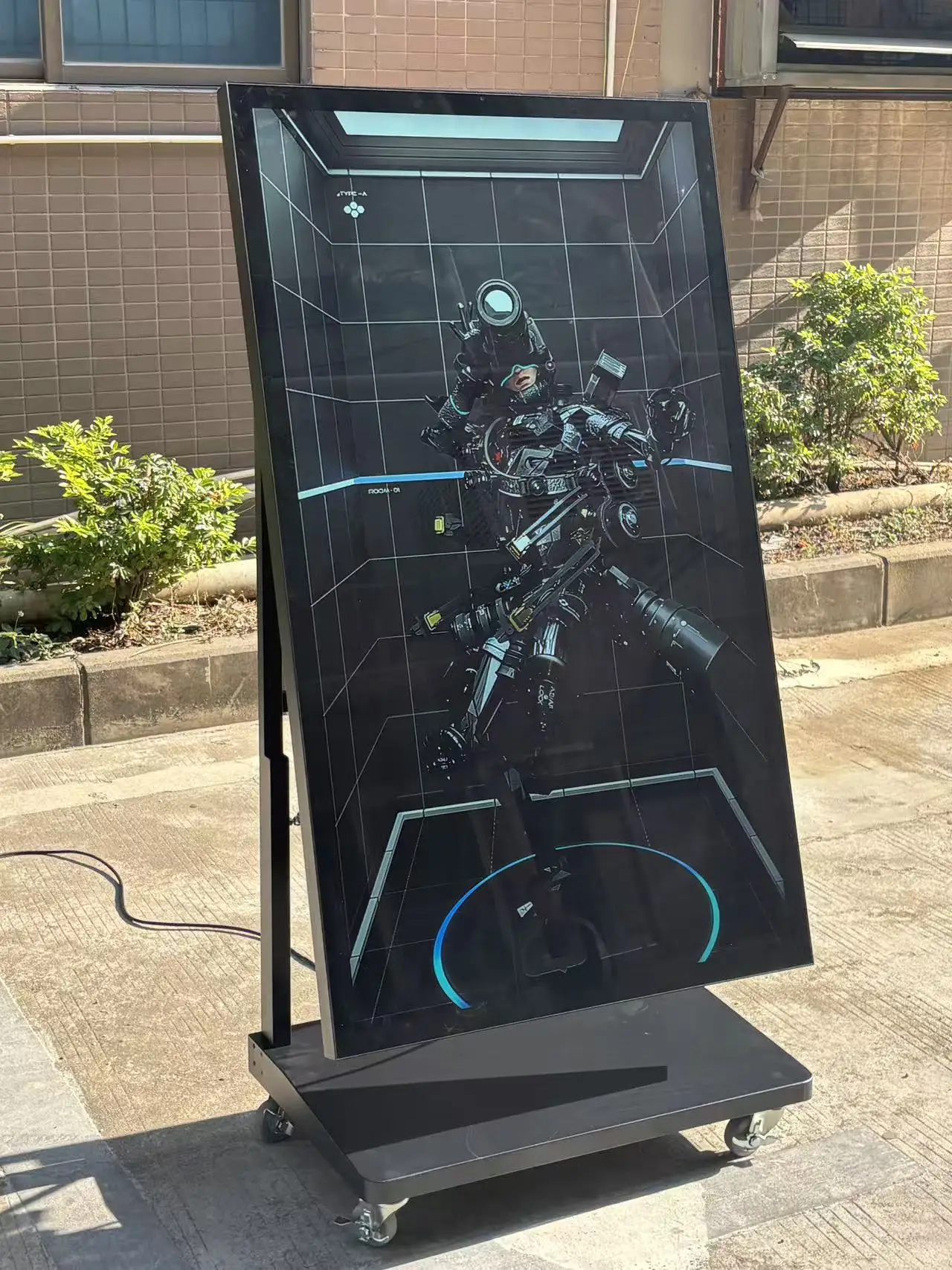 Movable Advertising Kiosk 2000nit High Brightness Stand Digital Lcd Screen Outdoor Display Waterproof Dustproof Vertical Totem