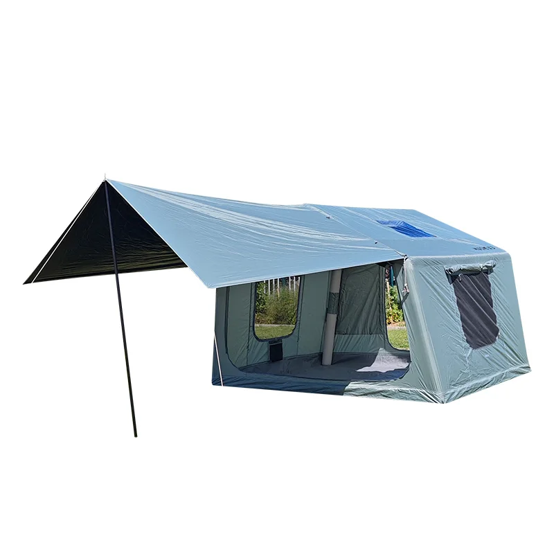 

Luxury Camping Folding Tent Outdoor Inflatable Waterproof Portable Family Summer Use Single Layer One Bedroom With Canopy