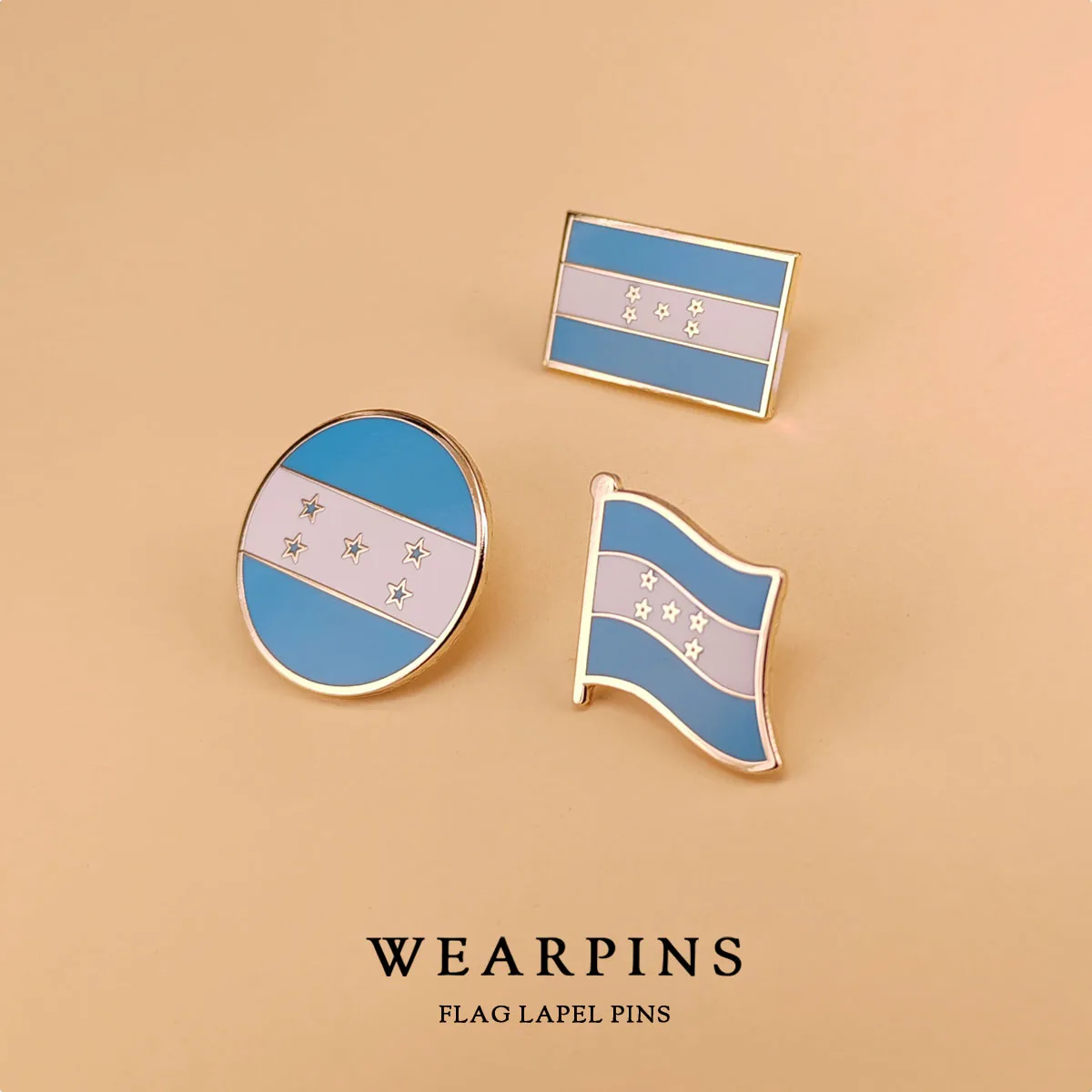 Enamel Craft Honduras National Flag Badge Metal Lapel Pin Gold-plated Copper Butterfly Clutch Magnetic Backing Badges