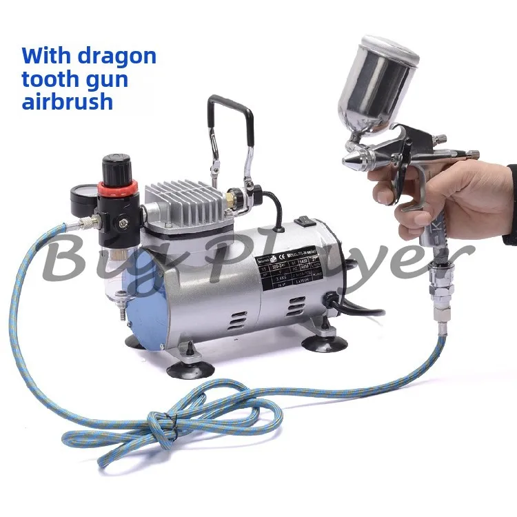 

Air Compressor Mini Small Air Pump Ultra-quiet Oil-free Spray Paint Leather Furniture Refinish TC-20B