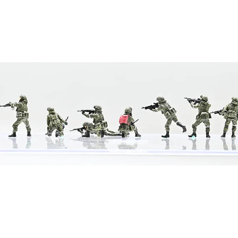 1:72 Scale Model 8 Pcs Russian Soldiers Action Figure Combat Group Toys Scene Accessory Dolls Display Collection Gift For Fans