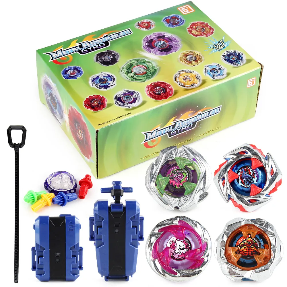 Juego de 4 Trompos Giratorios de Combate con Lanzadores