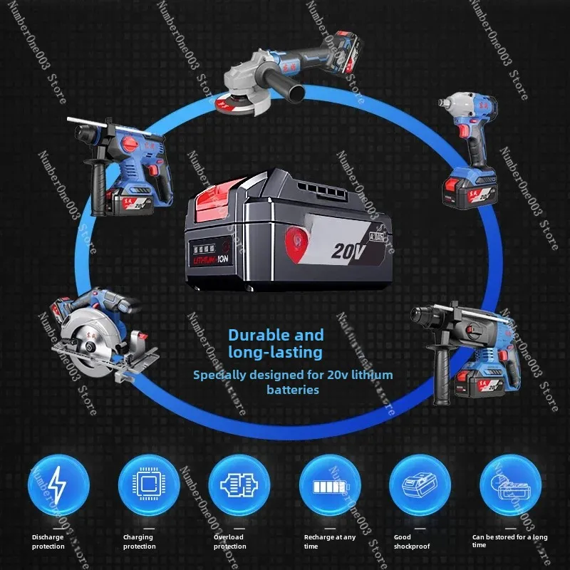 Lithium Battery Original Charger, Angle Grinder, Wrench Electric Drill, Electric Hammer Battery, Suitable for Dongcheng,