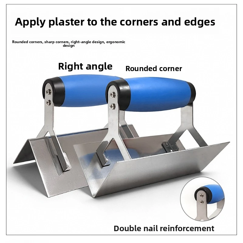 Stainless Steel Corner Trowel, Thickened Inside Outside Angle, Cement Groove Former Wall Edging