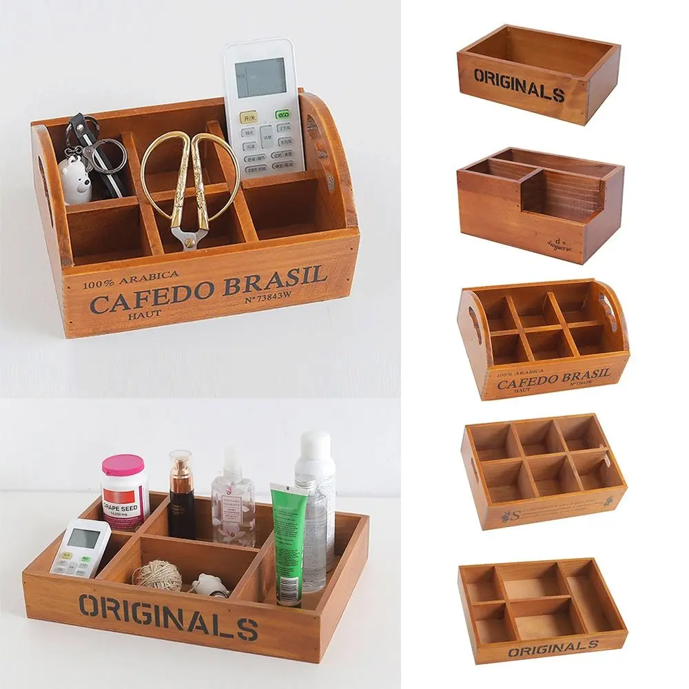 

Multifunctional Succulent Flowerpot Multi-grids Vintage Flowerpot Wood Tray Divided Drawer Cosmetic Tool Storage Storage Box