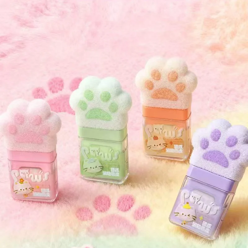 24pcs/lot Kawaii Cat Paw Roller Eraser Cute Writing Drawing Pencil Erasers Stationery Gifts School Supplies