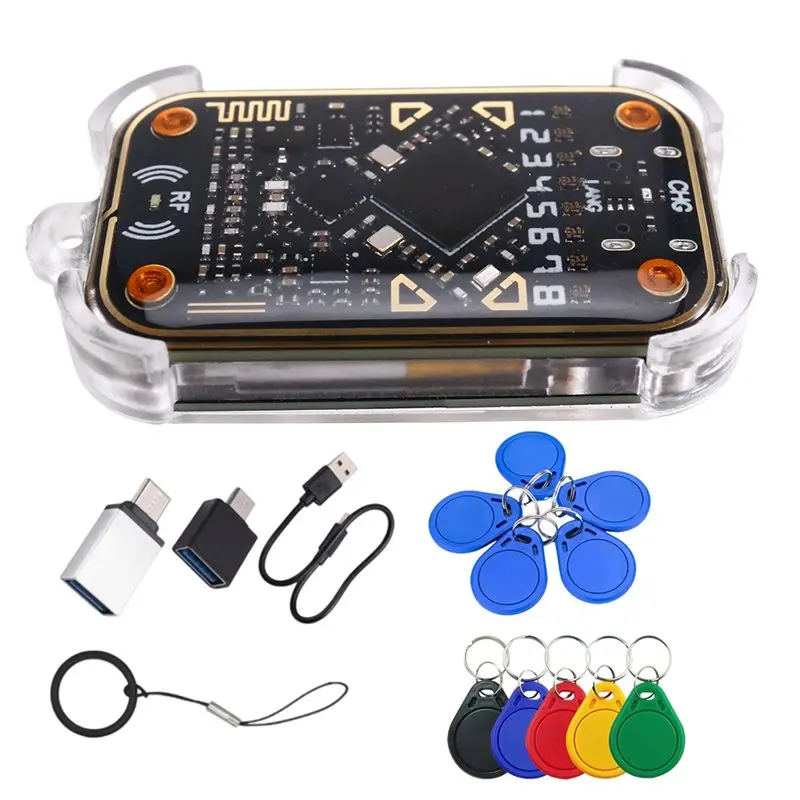 Chameleon V3.0 Reader RFID Smart Chip Emulator 125K 13.56M ID IC Card Duplicator Tag Copyer+ 5XUID/CUID Keychain-Y41A