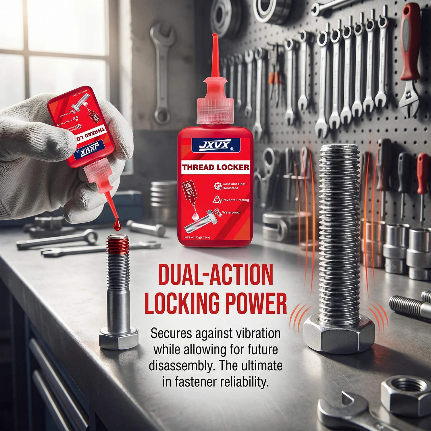 Anaerobic Threadlocker 271 (50g) - Suitable for metal mechanical screws - High-strength anti-loosening and leak-proofing