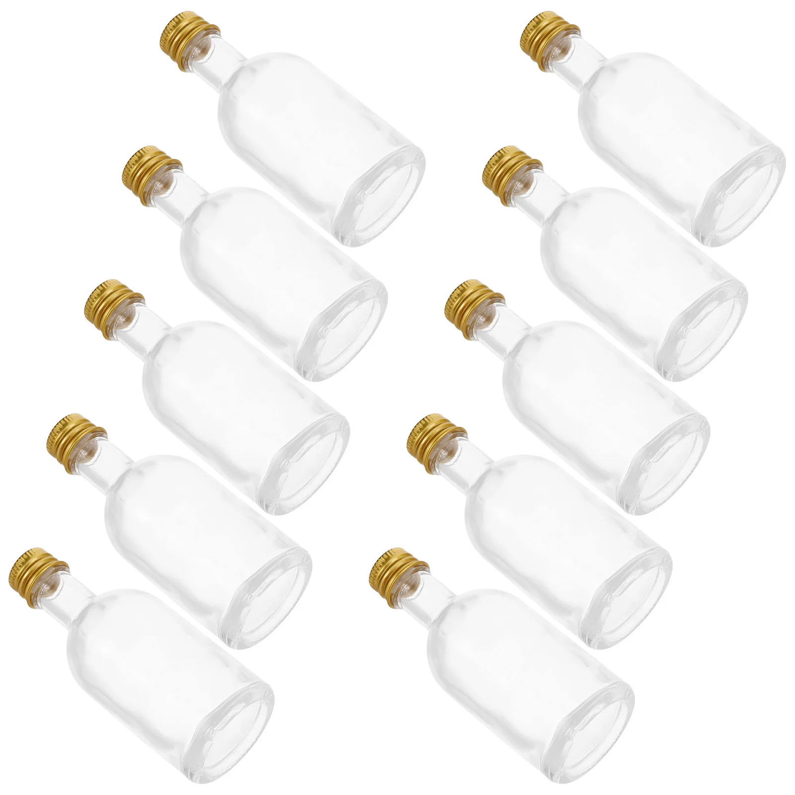 

10Pcs Clear Glass Bottles Portable Small Transparent Liquid Containers Mini Bottles Easy Use Travel Storage Airtight Lids