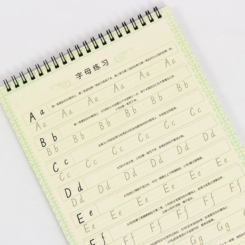 English Characters Reusable Groove Calligraphy Copybook Erasable pen Learn hanzi Adults Art writing books