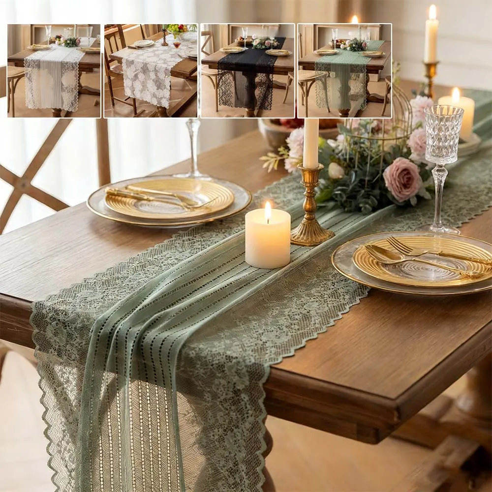

Lace Embroidered Table Runner for Wedding Decoration Festivals Valentine's Day Table Mat Decoration 2026 Nappe De Table Mariage