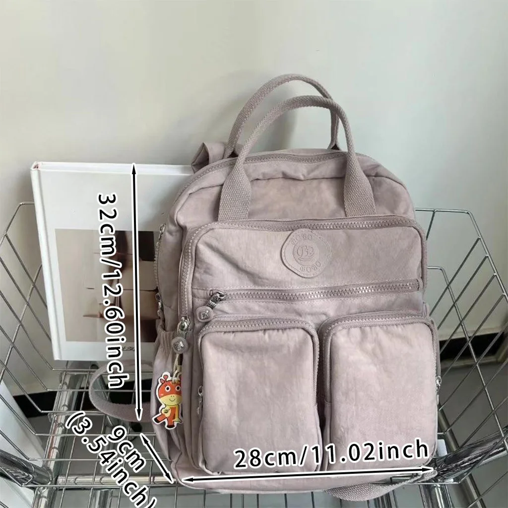 Mode Multi-Pocket Damen rucksack weichen Griff einfarbigen Nylon Reise rucksack leichte lässige Schul rucksäcke