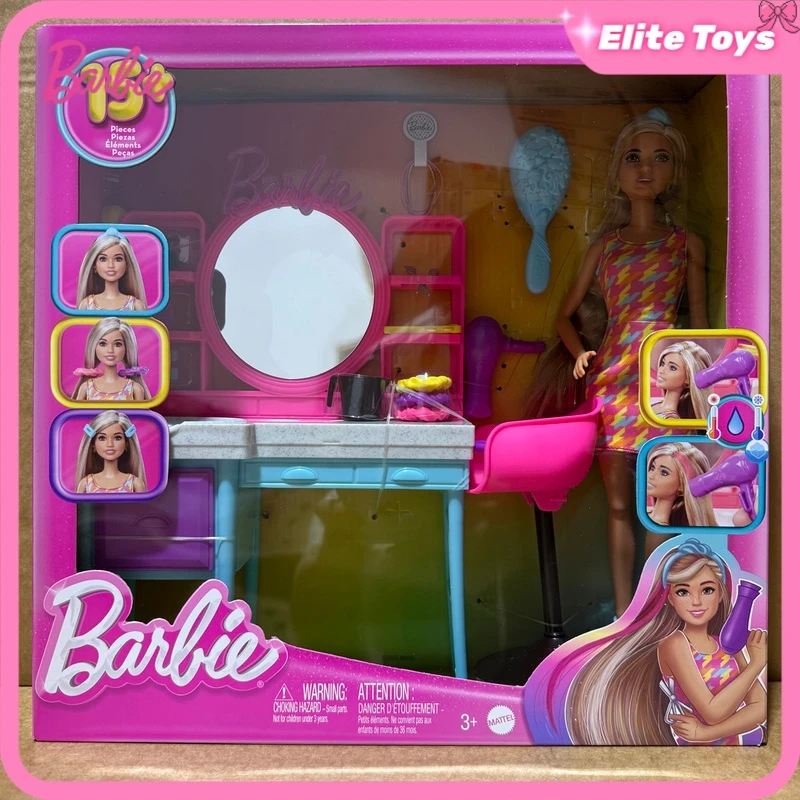 

Кукла Барби, парикмахерская, парикмахер, профессиональный опыт, изменение цвета волос, сделай сам, модный набор для укладки, аксессуары, подарок для девочек