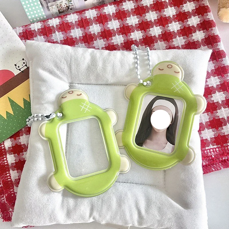 1/2 قطعة Kawaii PVC لطيف هامي السلاحف 2 بوصة حامل بطاقات التعريف الشخصية Kpop المعبود حامل بطاقة الصورة قلادة ل Stargazer فتاة الغطاء الواقي #3