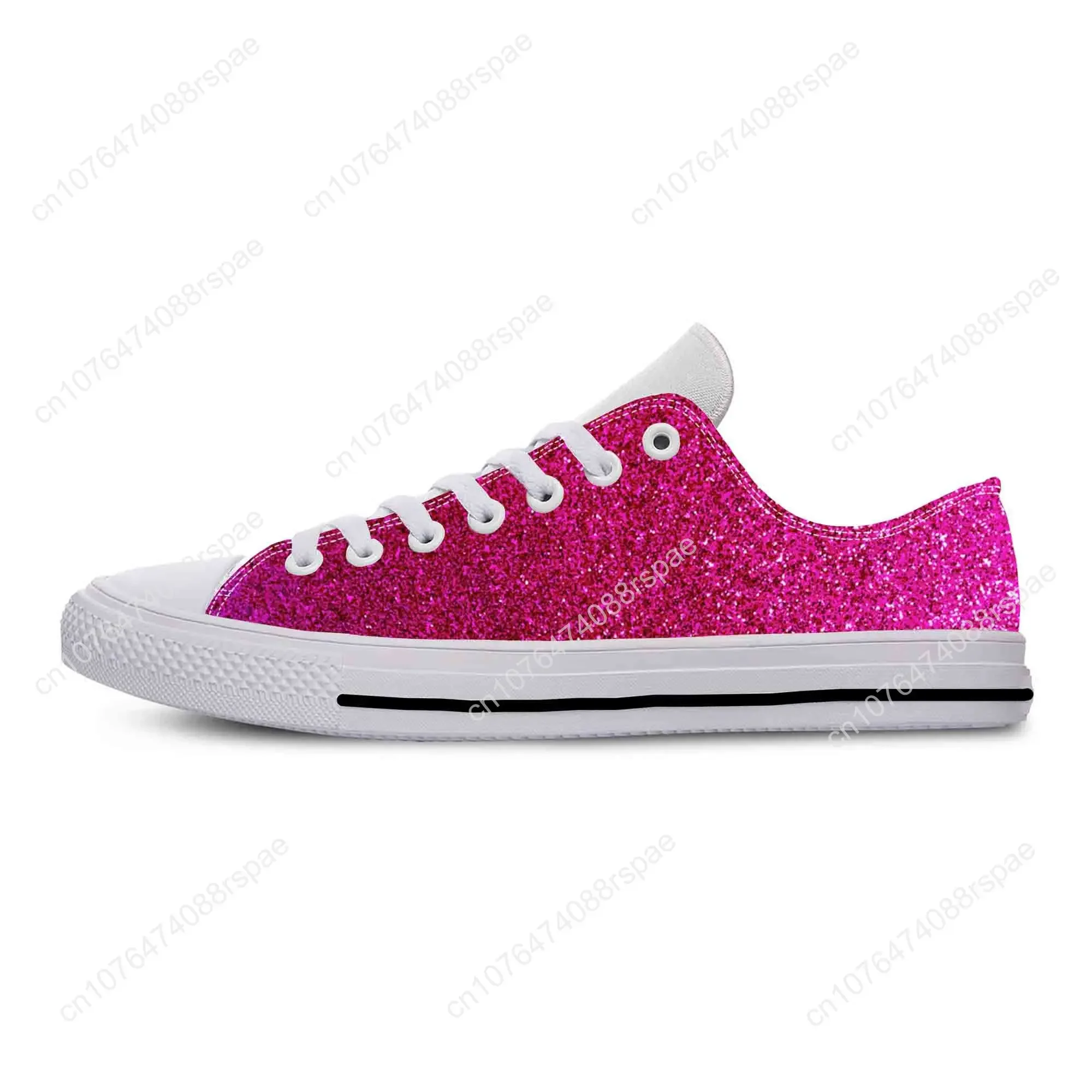 Sapatilhas masculinas e femininas com estampa Glitter Sparkle, sapatos casuais de pano, confortável respirável, estampa 3D, espumante, galaxy, top baixo