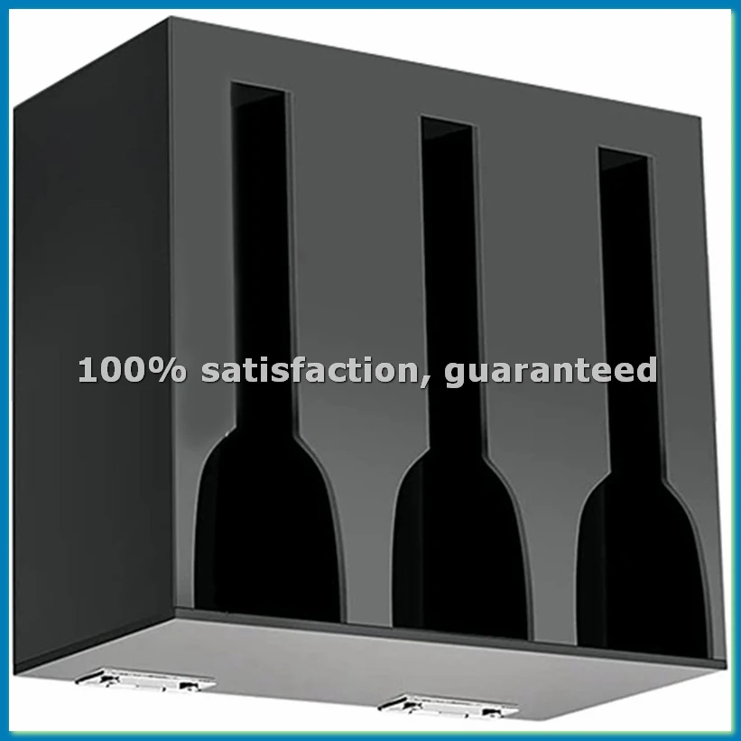 Acrylic Utensil Dispenser Cutlery Organizer with 3 Compartment Black Silverware Holder Plastic Flatware-AT35