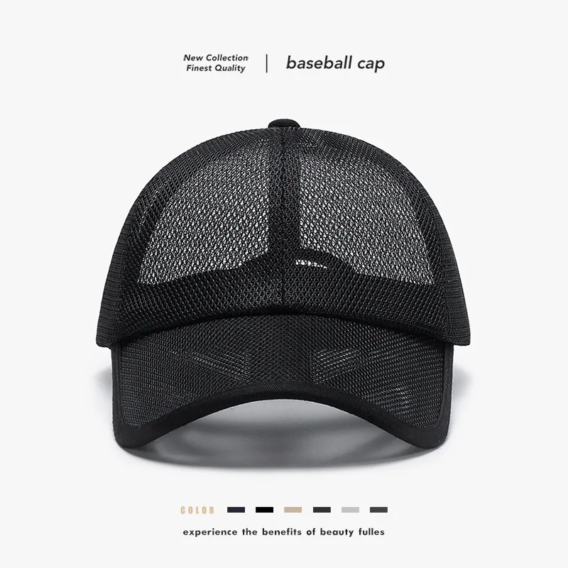 Summer Men's Hat with Openwork Brim Breathable Mesh Baseball Cap Outdoor Sports Sun Protection Cap Women's Sun Hat