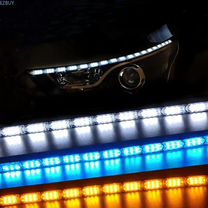 LED daytime running crystal tear eye streamer turning marquee soft  strip guide  12V turn signal light