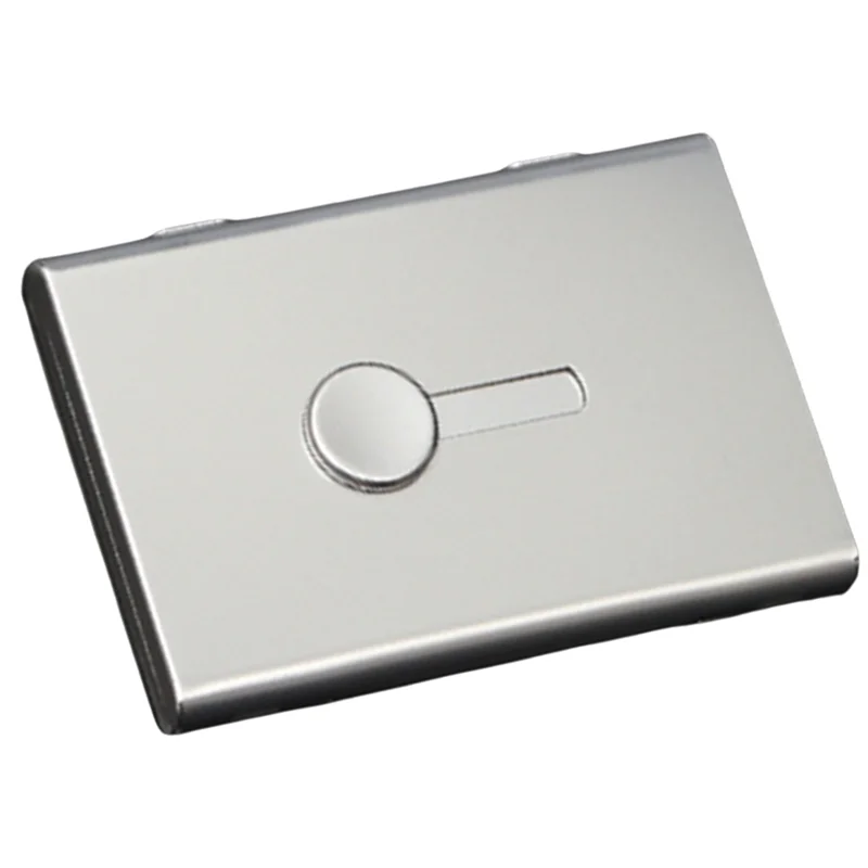 SQPP-1PC حافظة بطاقات عمل من نوع الدفع اليدوي، حامل بطاقات معدني محمول رفيع للغاية، صندوق تخزين بطاقات بلوري منظم