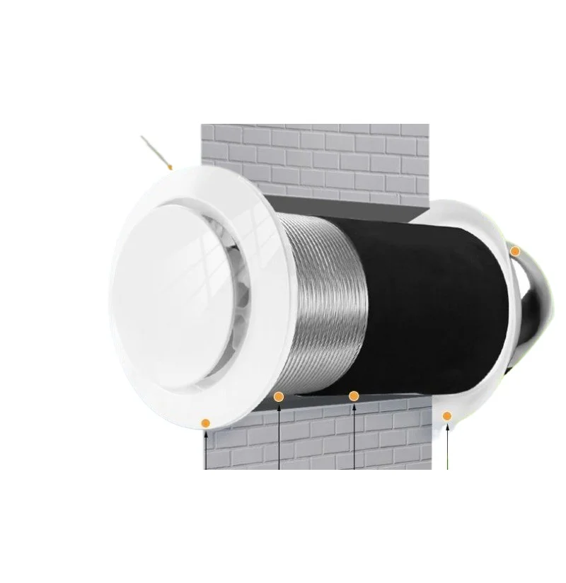 Through-wall Integrated Fresh Fan System Household Window Ventilation Fan