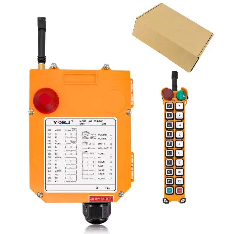 F24-18S professional R & D crane remote control 12v wireless plastic receiver, with special electric control box for R & D team