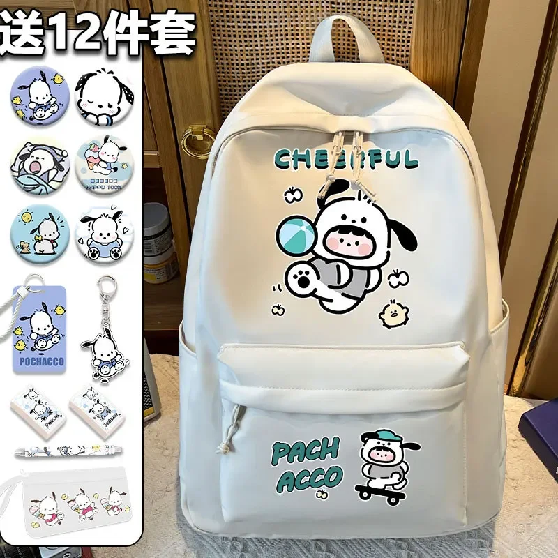 

Sanrio Pochacco Cartoon Schoolbag Kawaii Junior High School Students Teenagers Large Capacity Backpack Simple Cartoon Backpack