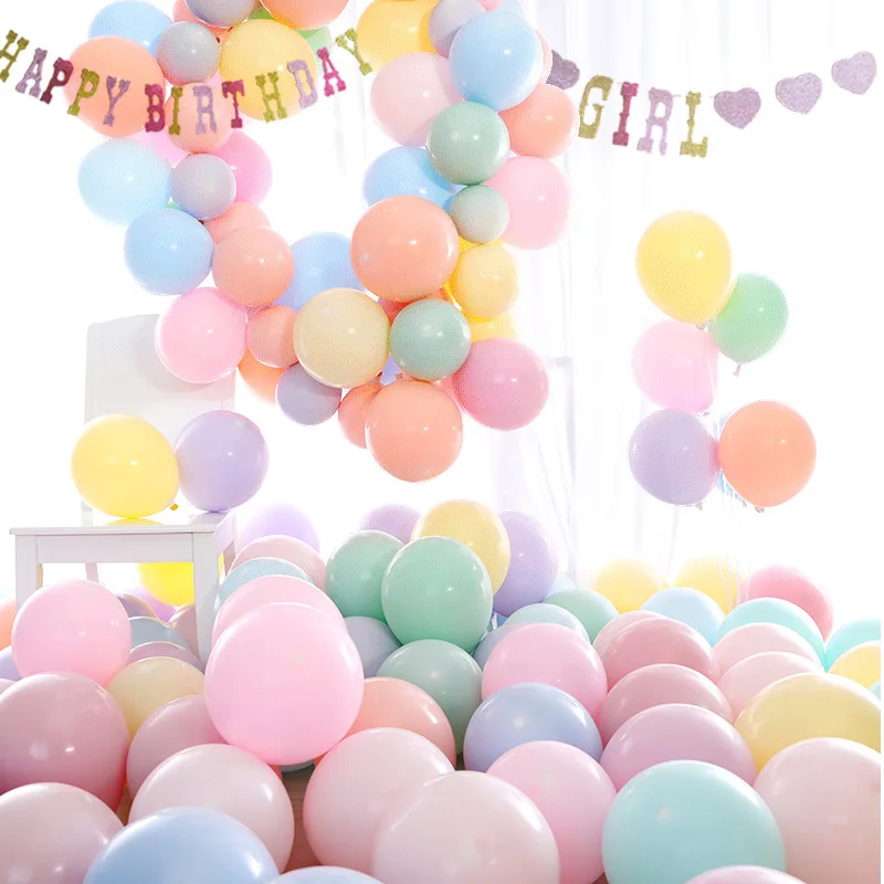 100pc/lot 10 Inch Macaron Latex Balloons Wedding Birthday Decoration Globos Baby Shower Girl Birthday Party Helium Balloon DH876