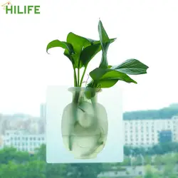 Indoor Drilling-Free Wall-Mounted Silicone Sticky Vase Reusable Home Decor Flower Vase Sticky Wall Magic Plant Vases