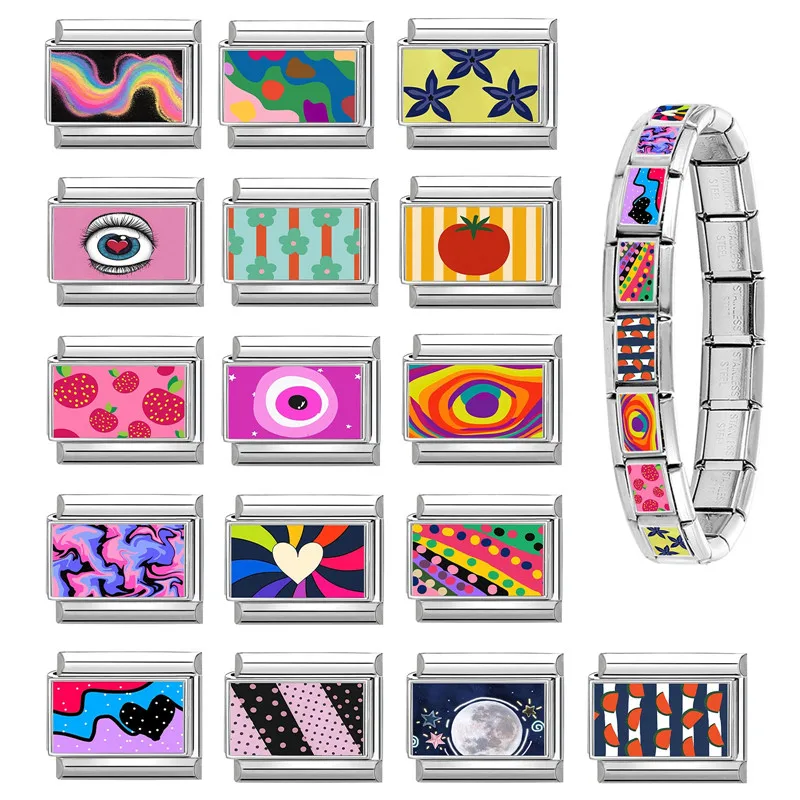Neue schöne Haustier Katzen und Hunde italienische Charm Links passen 9MM Edelstahl Armband Frauen Männer DIY Herstellung von Schmuck – Detail 13