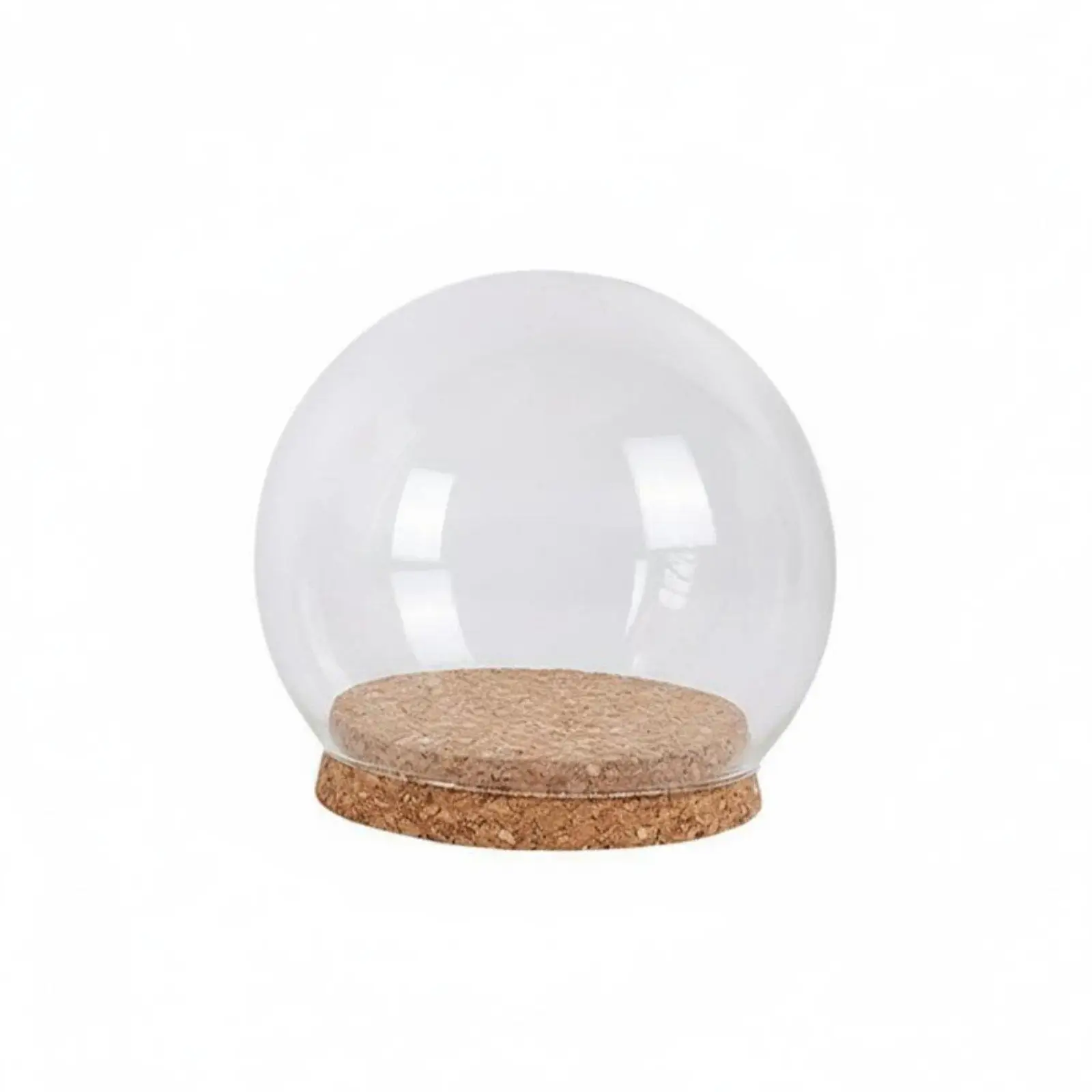 Borosilicate Glass Display Dome with Cork Base for Preserved Flowers Miniature Figurines Dustproof Showcase Decor