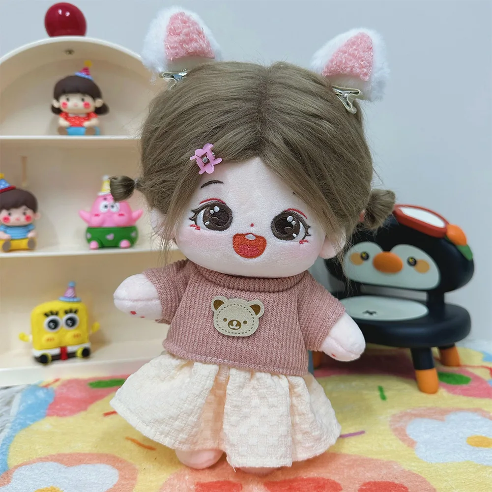 20CM Cotton Doll Rompers Cartoon Plush Doll Replacement Outfit Playing House Accessories Mini Clothes