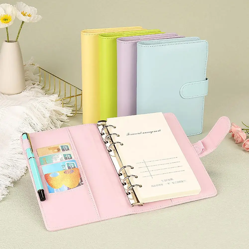 Loose-leaf Notebook Macaron Color Imitation Leather Student Planner Small Size Monthly Weekly Academic Organizer Mini Pocket