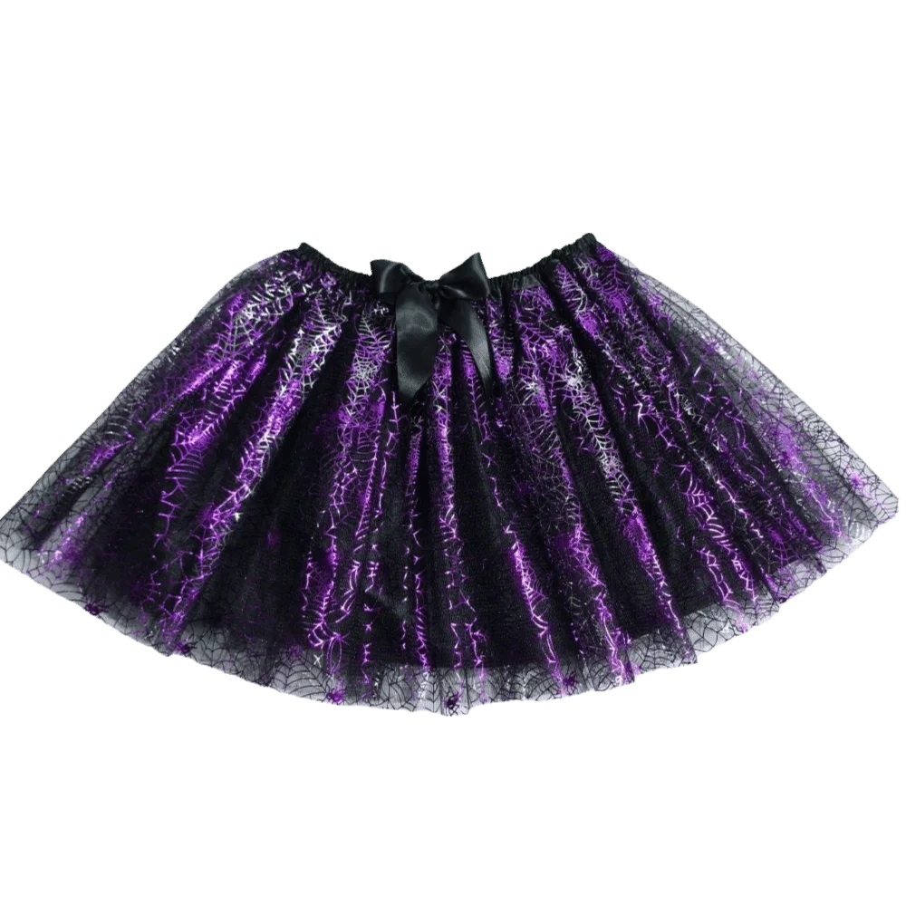 40cm Adult Tutu Skirt Elastic Waist with Liner Halloween Costume Skirt Printed Pattern Irregular Hem Cosplay Skirt Ballet Dance
